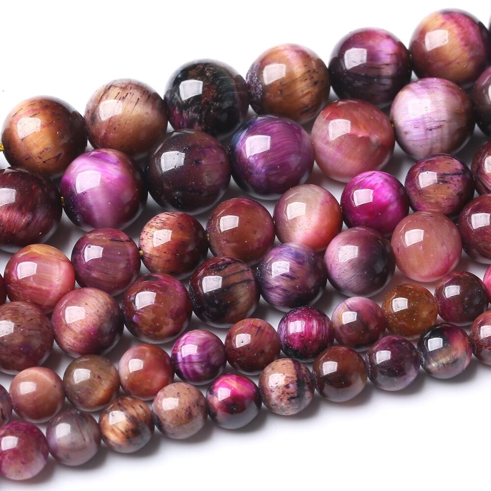 5747 12MM Galaxy Tiger Eye Round Loose Beads Natural Gem Beads Crystal